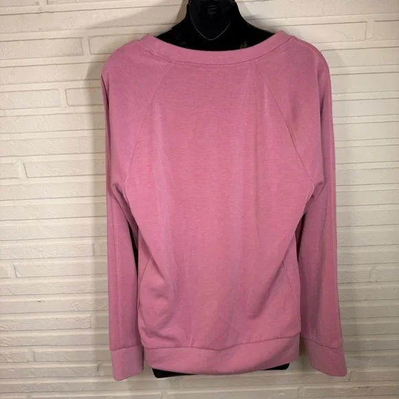 Athleta Pink Seasoft Scoop Neck Athletic Sweatshirt, Women’s Size Medium - Picture 5 of 8